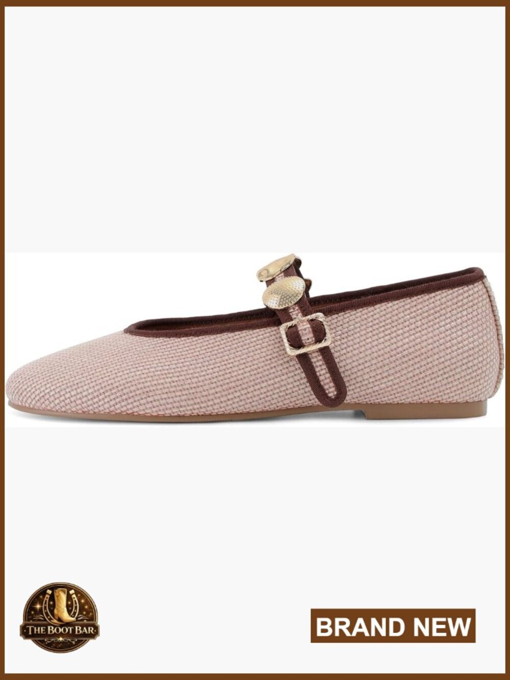 Studded Mary Jane Ballet Flats Round Toe Buckle Strap Comfortable Dressy Casual